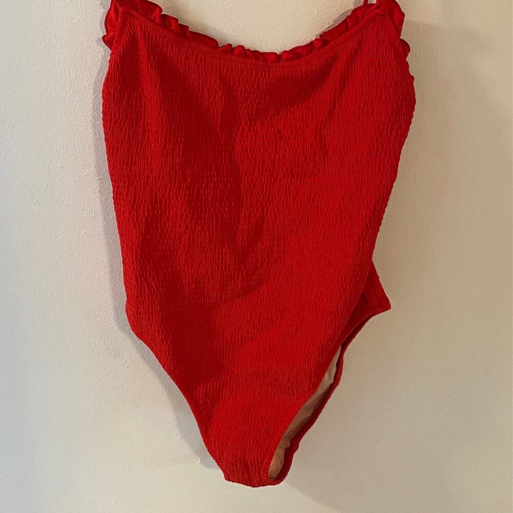 J.Crew Smocked tie-shoulder one-piece swimsuit NWT